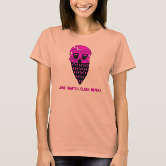 Jerk, Snatch, Clean, Repeat Ladies Skull Burnout T T-Shirt