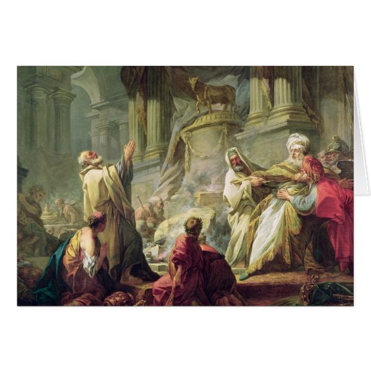 Jeroboam Sacrificing to the Golden Calf, 1752 Card
