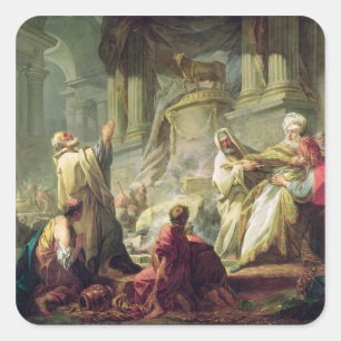 Jeroboam Sacrificing to the Golden Calf, 1752 Square Sticker