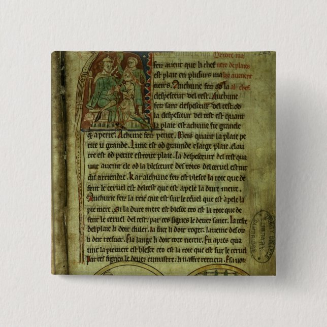 Jerome: A doctor visiting a patient 15 Cm Square Badge (Front)