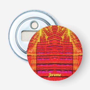 JEROME ~ WEIRD Red Yellow and Pink 3D Fractal ~ Bottle Opener