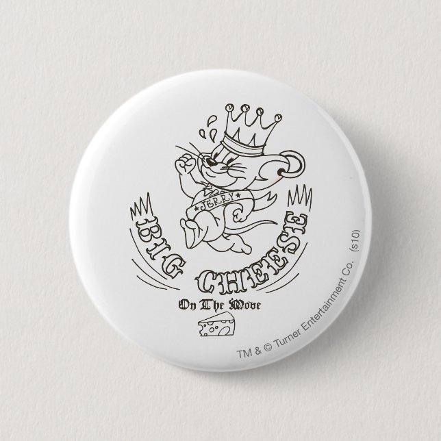 Jerry Big Cheese On The Moon 1 6 Cm Round Badge (Front)