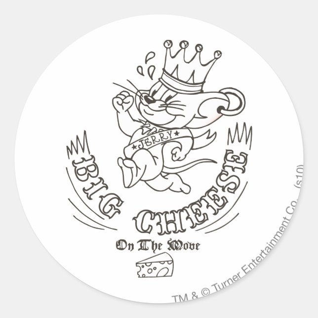 Jerry Big Cheese On The Moon 1 Classic Round Sticker (Front)