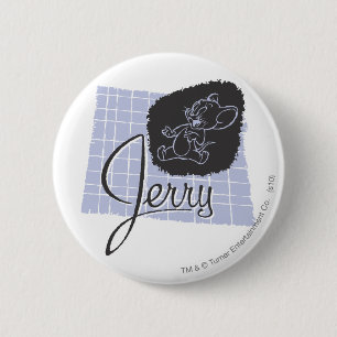 Jerry Black and Blue Script 6 Cm Round Badge