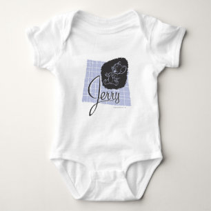 Jerry Black and Blue Script Baby Bodysuit