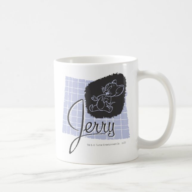 Jerry Black and Blue Script Coffee Mug (Right)