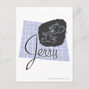 Jerry Black and Blue Script Postcard