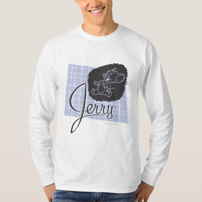 Jerry Black and Blue Script T-Shirt (Front)