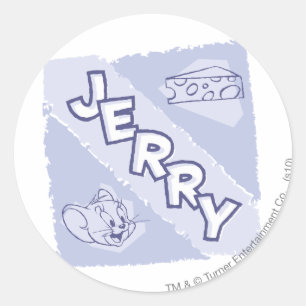 Jerry Blue Cheese Logo Classic Round Sticker