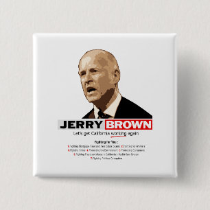 Jerry Brown 15 Cm Square Badge