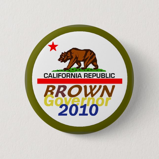 Jerry BROWN 2010 Button (Front)