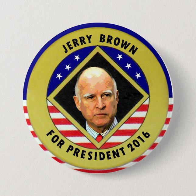 Jerry Brown for President 2016 7.5 Cm Round Badge (Front)