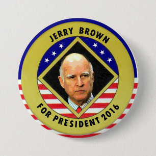 Jerry Brown for President 2016 7.5 Cm Round Badge