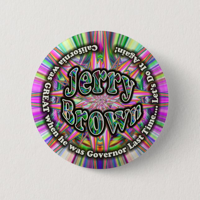 Jerry Brown Governor button (Front)