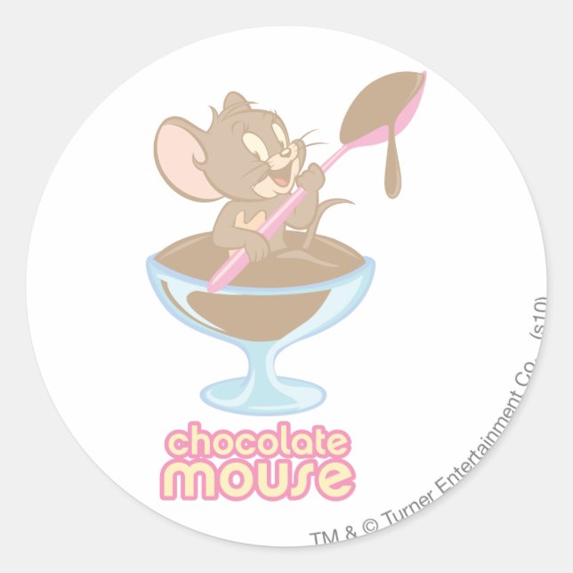 Jerry Chocolate Mouse Classic Round Sticker (Front)