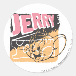 Jerry Face on Cheese Classic Round Sticker