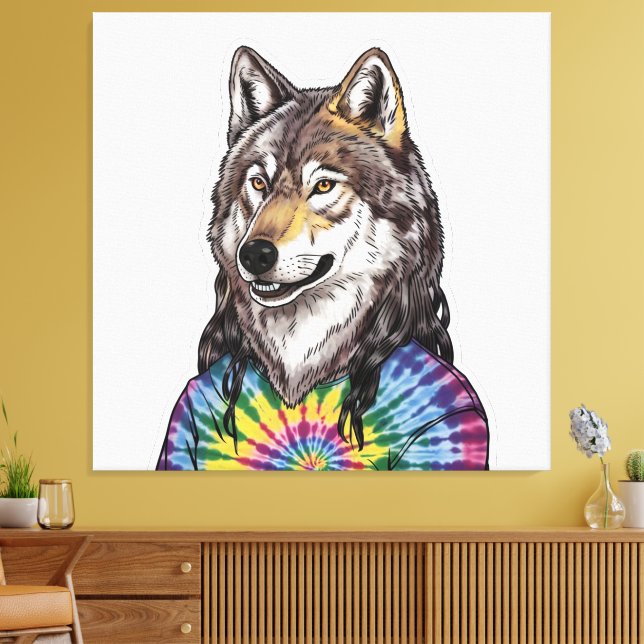 Jerry Garcia wolf  Canvas Print (Insitu(LivingRoom))