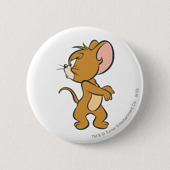 Jerry Looking Back Annoyed 6 Cm Round Badge (Front)