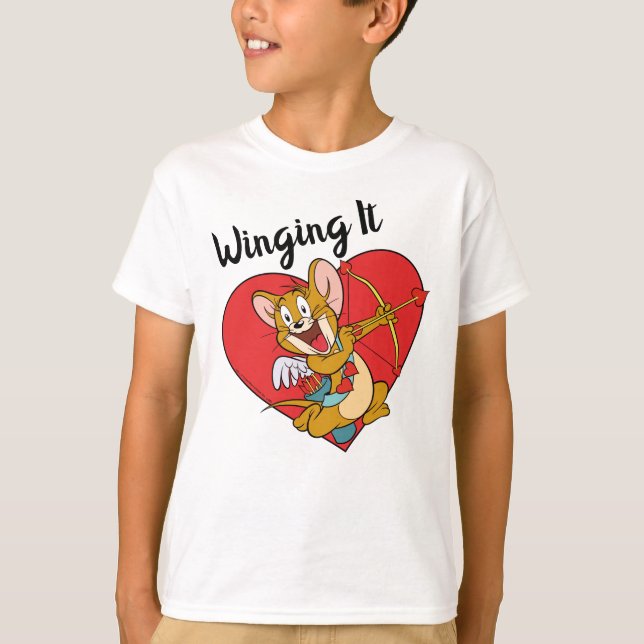 Jerry Mouse Dressed as Valentine Cupid T-Shirt (Front)