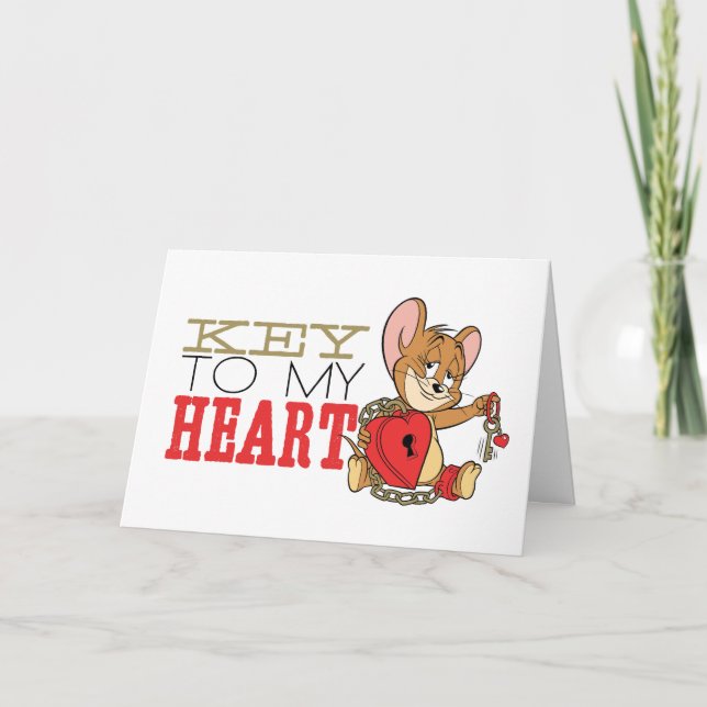 Jerry Mouse "Key To My Heart" Valentine Holiday Card (Front)
