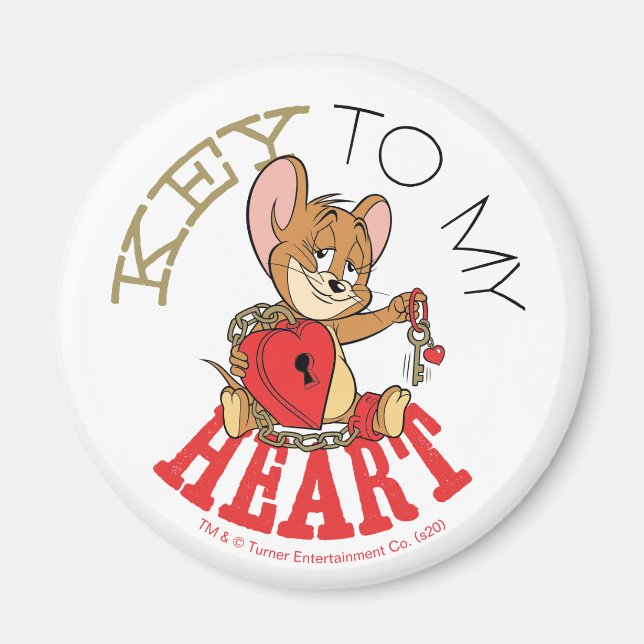 Jerry Mouse "Key To My Heart" Valentine Magnet (Front)
