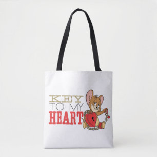 Jerry Mouse "Key To My Heart" Valentine Tote Bag