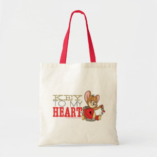 Jerry Mouse "Key To My Heart" Valentine Tote Bag