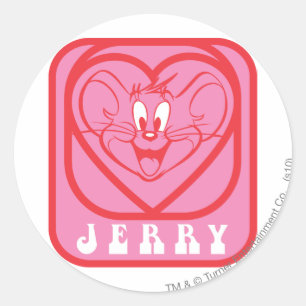Jerry Pink Hearts Classic Round Sticker