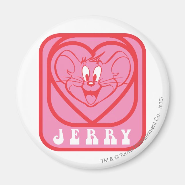 Jerry Pink Hearts Magnet (Front)