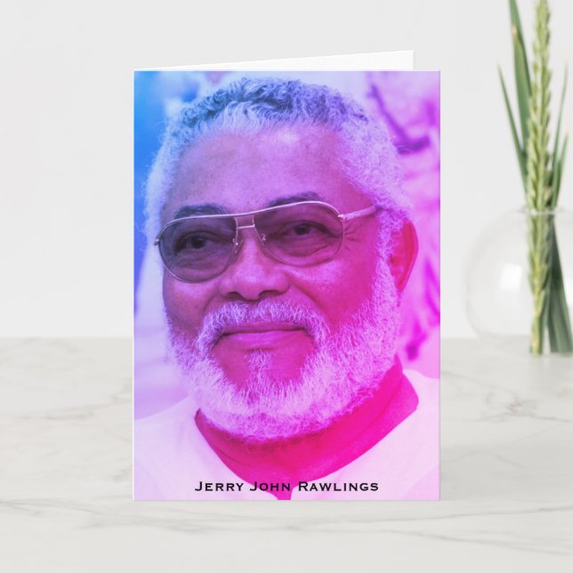 Jerry Rawlings, J.J. Rawlings, President of Ghana Card (Front)