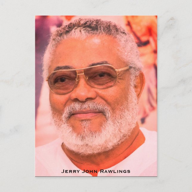 Jerry Rawlings, J.J. Rawlings, President of Ghana Postcard (Front)