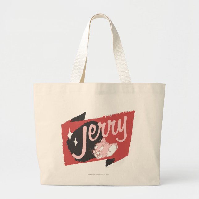Jerry Red and Black Logo Large Tote Bag (Front)
