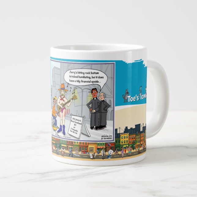 Jerry’s Rock Bottom | Retirement Large Coffee Mug (Front Right)