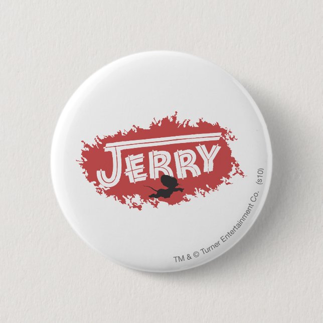 Jerry Silhouette Logo 6 Cm Round Badge (Front)