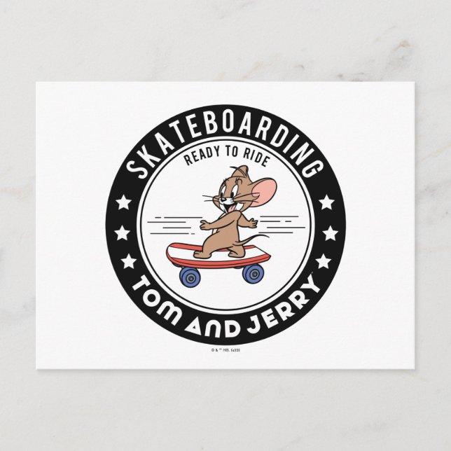 Jerry Skateboarding - Ready To Ride Postcard (Front)