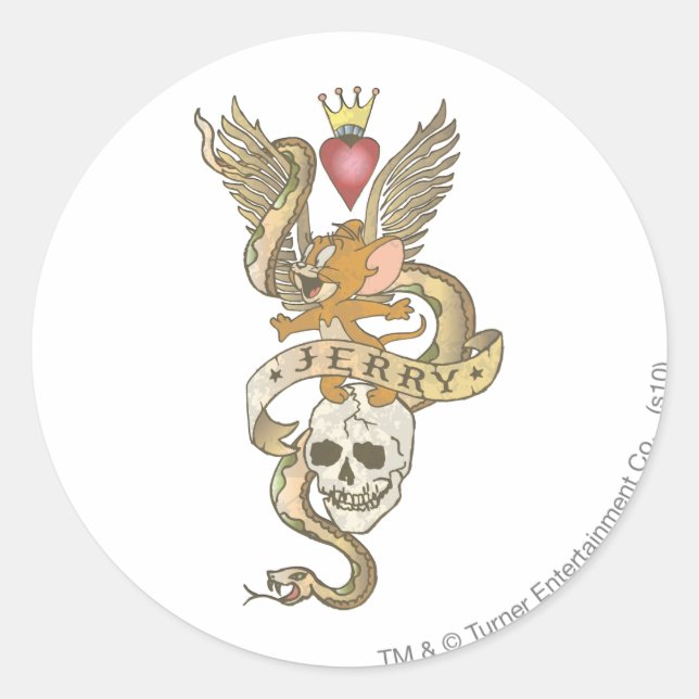 Jerry Twisted Tattoo 2 Classic Round Sticker (Front)