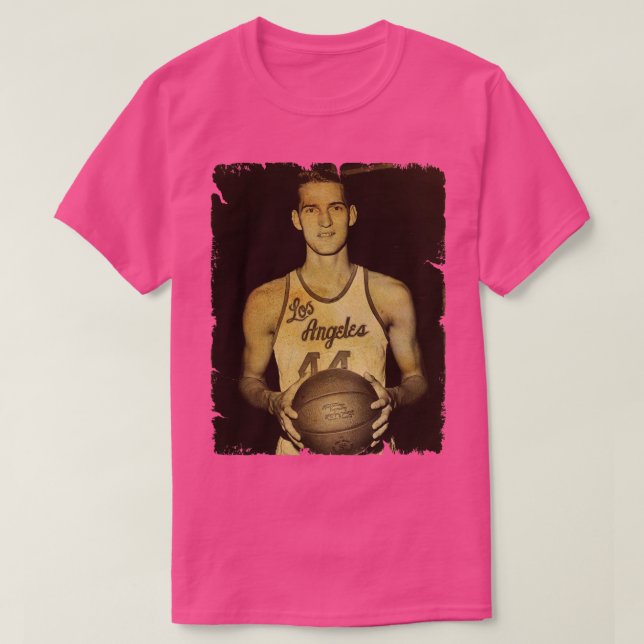 Jerry West Vintage Design Of Basketball T-Shirt (Design Front)