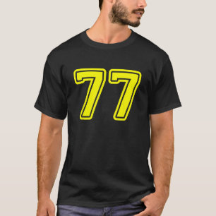 Jersey 77 Yellow Sports Team Jersey Number 77 T Sh T-Shirt