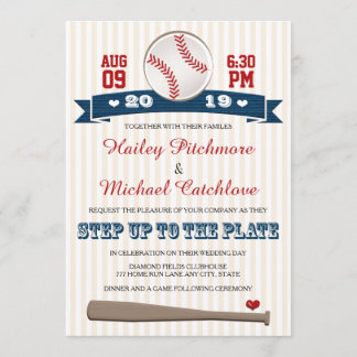 Jersey Baseball Themed Wedding Invitations