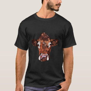 Jersey Cattle Farmer Animal Imprint Motif With Cow T-Shirt