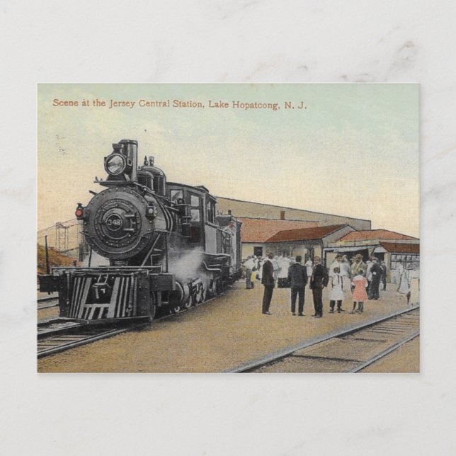Jersey Central Train Station, Lake Hopatcong NJ Postcard (Front)