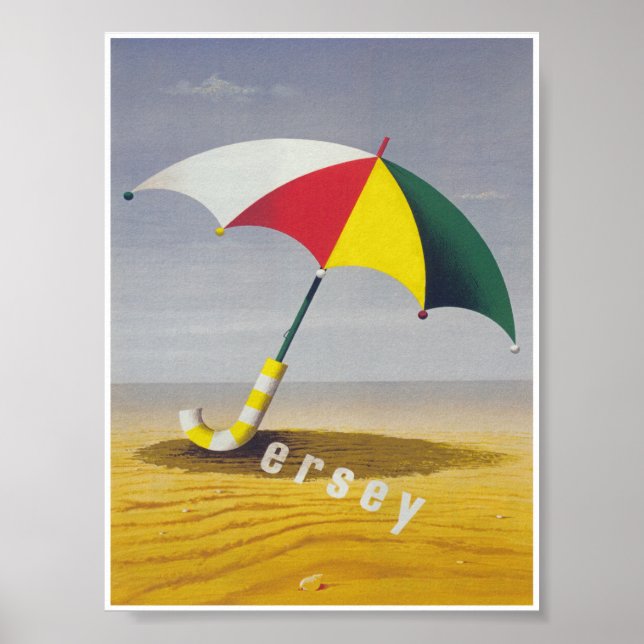 Jersey Channel Island Vintage Travel Poster (Front)