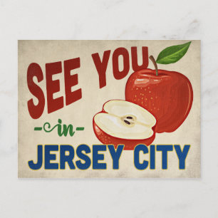 Jersey City New Jersey Apple - Vintage Travel Postcard