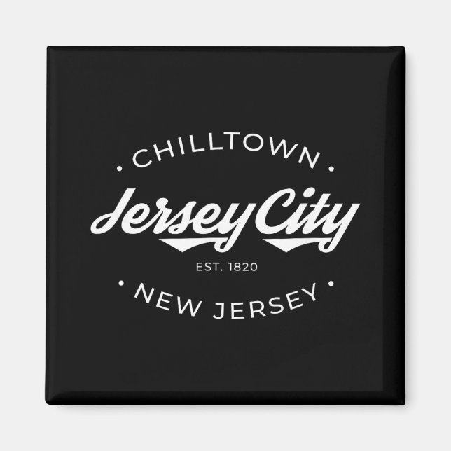 Jersey City New Jersey Chilltown - Black - Small - Magnet (Front)