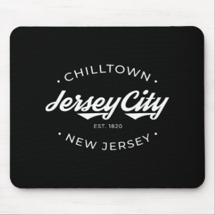 Jersey City New Jersey Chilltown - Black - Small - Mouse Mat