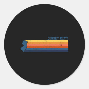 Jersey City New Jersey City Retro  Classic Round Sticker