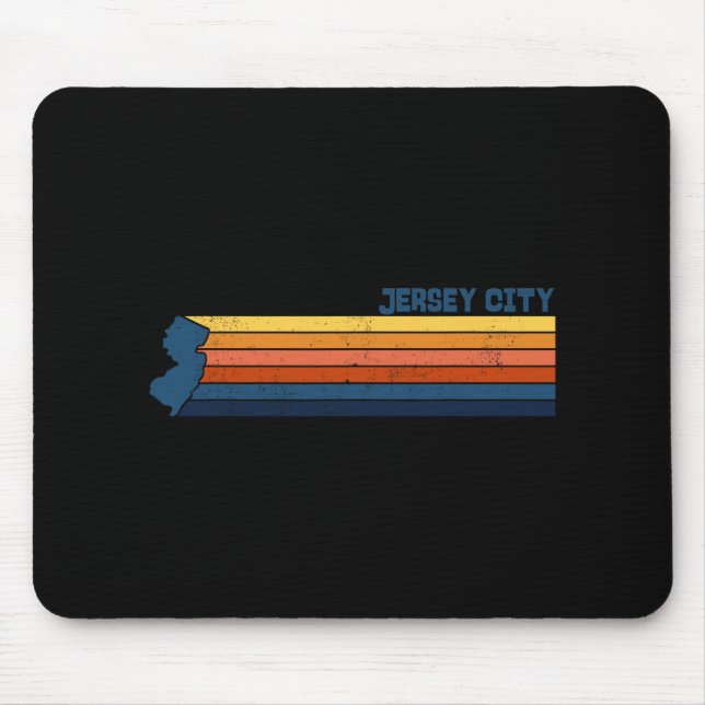 Jersey City New Jersey City Retro  Mouse Mat (Front)