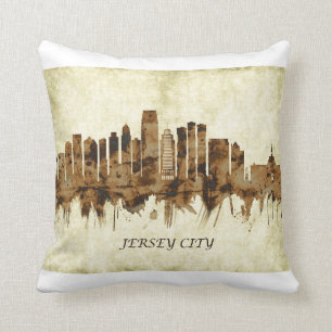 Jersey City New Jersey Cityscape Cushion