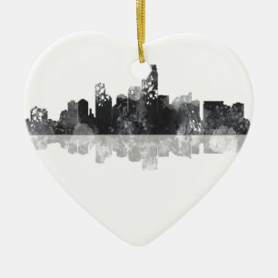 JERSEY CITY, NEW JERSEY SKYLINE CERAMIC TREE DECORATION