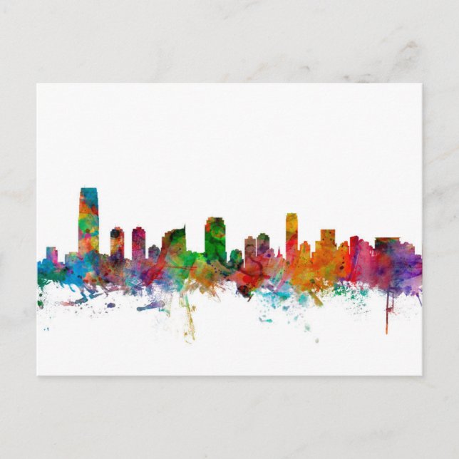 Jersey City New Jersey Skyline Postcard (Front)